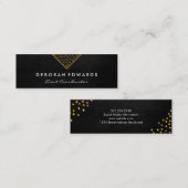 Carte De Visite Mini Spectres d'or géométriques Faux Cuir (Devant / Derrière)