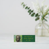 Carte De Visite Mini Statue de Bouddha paisible dans une forêt verte ve (Debout devant)