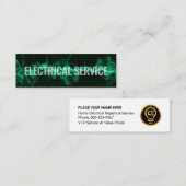 Carte De Visite Mini Striking Electrical Lightning Wave Electrician (Devant / Derrière)