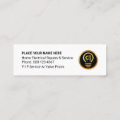 Carte De Visite Mini Striking Electrical Lightning Wave Electrician (Dos)