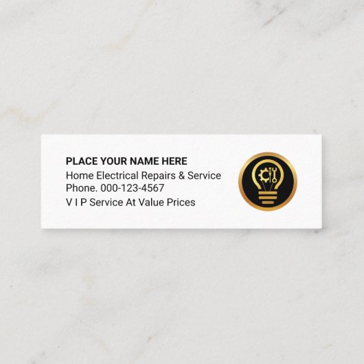 Carte De Visite Mini Striking Electrical Lightning Wave Electrician (Dos)