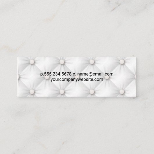 Carte De Visite Mini Structure capitonnée blanche (Dos)