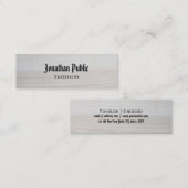 Carte De Visite Mini Style de bois Calligraphie classique vieux-américa (Devant / Derrière)