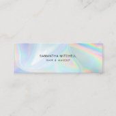 Carte De Visite Mini Style Holographique Beauticienne et maquillage (Devant)