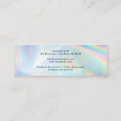 Carte De Visite Mini Style Holographique Beauticienne et maquillage (Dos)