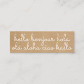 Carte De Visite Mini Style international Hello Rustic Kraft (Devant)