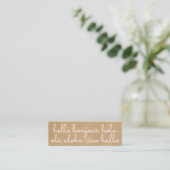 Carte De Visite Mini Style international Hello Rustic Kraft (Debout devant)