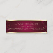 Carte De Visite Mini Style moderne élégant Or Gratté, Rouge (Dos)