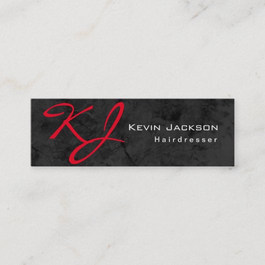 Carte De Visite Mini Style Monogramme gris peintre maquillage coiffeur (Devant)