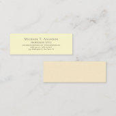 Carte De Visite Mini Style Rétro Élégant Simple Tons Crème (Devant / Derrière)