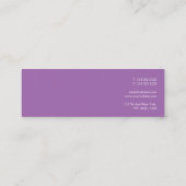 Carte De Visite Mini Style Violet Moderne Professionnel Chic Simple (Dos)