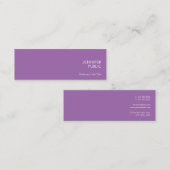 Carte De Visite Mini Style Violet Moderne Professionnel Chic Simple (Devant / Derrière)