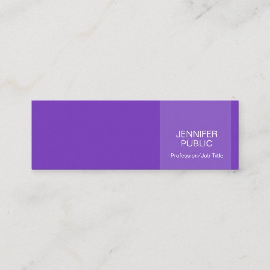 Carte De Visite Mini Style Violet Moderne Professionnel Créatif Chic (Devant)