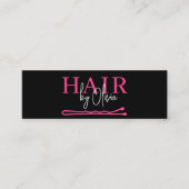 Carte De Visite Mini Stylet de cheveux de code QR moderne noir Hot rose (Devant)