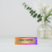 Carte De Visite Mini Stylish Peacock Feathers Gold Metallic Frame (Debout devant)