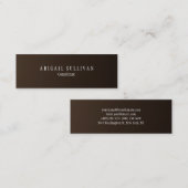 Carte De Visite Mini Stylish Sepia Brown Plain propre mince (Devant / Derrière)