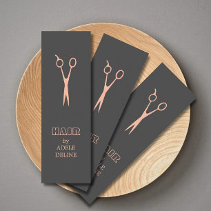 Carte De Visite Mini Styliste minimaliste des ciseaux gris rose pâle