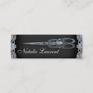 Carte De Visite Mini Styliste vintage chic maigre pur de ciseaux