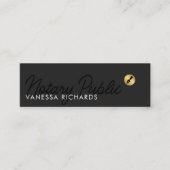 Carte De Visite Mini Stylo Noir Script Notaire Public Gold Pen Nib (Devant)