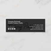 Carte De Visite Mini Stylo Noir Script Notaire Public Gold Pen Nib (Dos)