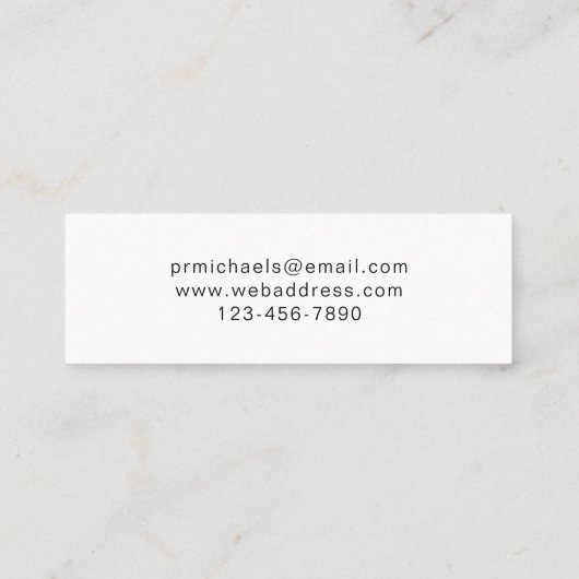 Carte De Visite Mini Succulent botanique avec un joli script (Dos)