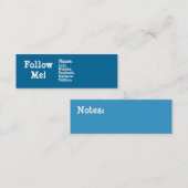 Carte De Visite Mini Suivez-moi ! Gazouillement (Devant / Derrière)