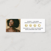 Carte De Visite Mini Suivez-moi Social Media Influent Marine Blue & Gol (Dos)