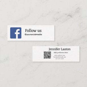 Carte De Visite Mini suivez-nous facebook nom d'utilisateur médias soci