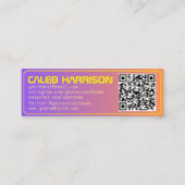 Carte De Visite Mini Sunset Vibrant Moderne Tech Graduation (Dos)