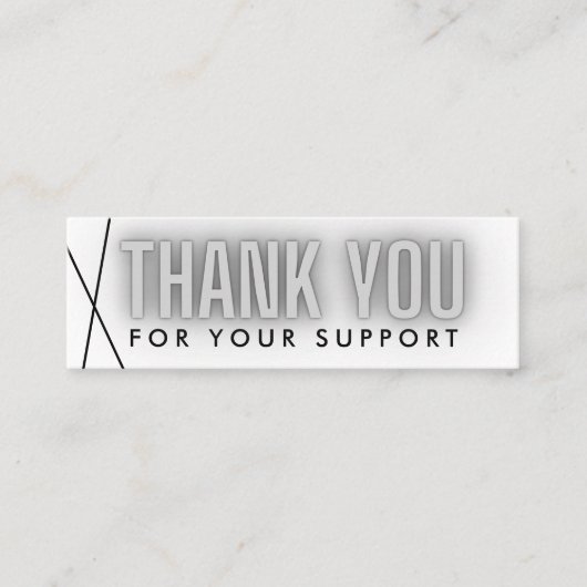 Carte De Visite Mini Support géométrique Merci noir (Devant)