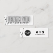 Carte De Visite Mini Support géométrique Merci noir (Devant / Derrière)