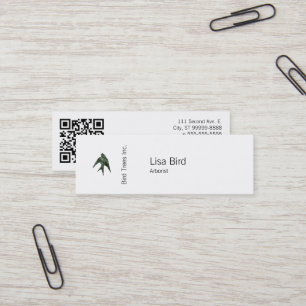 Carte De Visite Mini Swallow (Style Letterpress) avec code QR