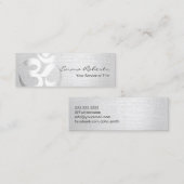 Carte De Visite Mini Symbole de l'OM d'argent d'instructeur de yoga (Devant / Derrière)