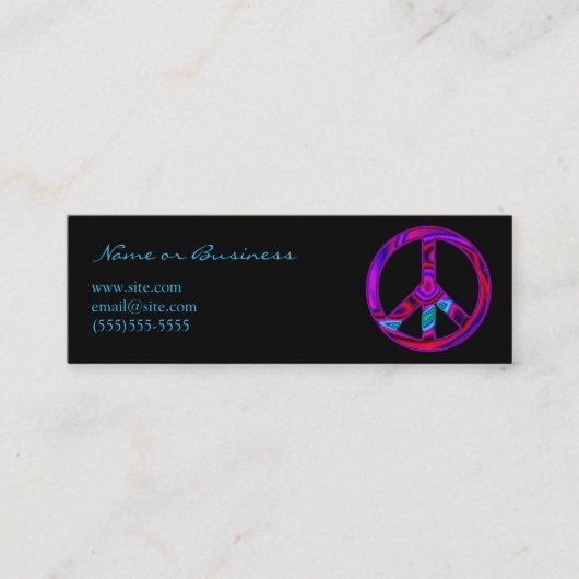 Carte De Visite Mini Symbole de paix funky (Devant)