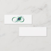 Carte De Visite Mini Symbole d'infini avec plume de paon (Devant / Derrière)