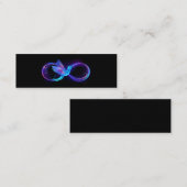 Carte De Visite Mini Symbole d'infini néon avec colibri brillant (Devant / Derrière)