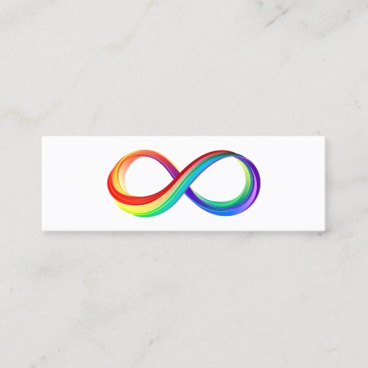 Carte De Visite Mini Symbole d'infinité arc-en-ciel stratifié (Devant)