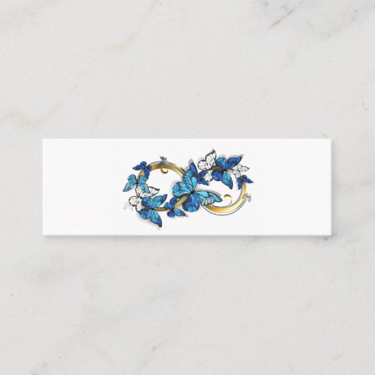 Carte De Visite Mini Symbole infini de papillons Morpho bleus (Devant)