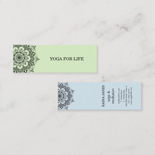 Carte De Visite Mini Symbole Mandala élégant Design univers (Devant / Derrière)