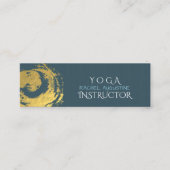 Carte De Visite Mini Symbole YOGA bleu & or ZEN brosse (Devant)