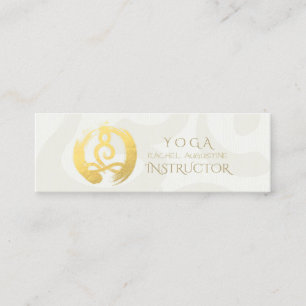 Carte De Visite Mini Symbole ZEN de la méditation Yoga en or blanc