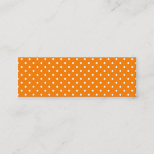 Carte De Visite Mini Taches à pois orange et blanc