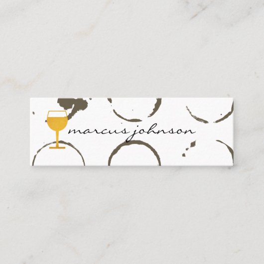 Carte De Visite Mini Taches et Verre de Vin Perdues (Devant)