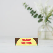 Carte De Visite Mini Taco fourgon alimentaire mexicain jaune brun rouge (Debout devant)