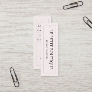 Carte De Visite Mini Tag de prix de pendaison du tableau des tailles de