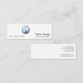 Carte De Visite Mini Tango de globe du monde de la terre (Devant / Derrière)