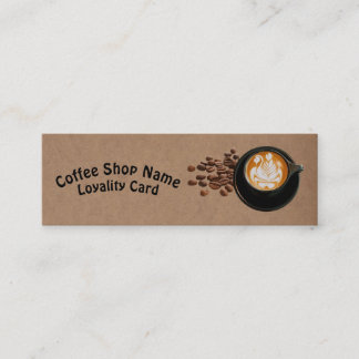 Carte De Visite Mini Tasses à café Kraft rustiques Haricots de café