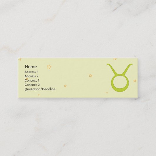 Carte De Visite Mini Taureau - maigre (Devant)