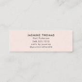 Carte De Visite Mini Technicien en Ongles de Photo Script Rose Pâle (Dos)