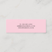 Carte De Visite Mini Technicien moderne en marbre blanc et ongles roses (Dos)